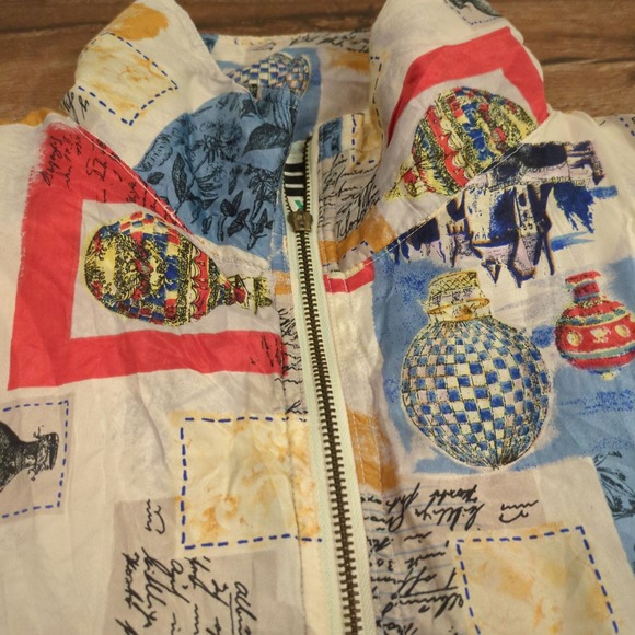 VTG EVR Size XL Air Balloon Full Zip Jacket - 100% Silk (Broken Zipper) - Picture 2 of 8